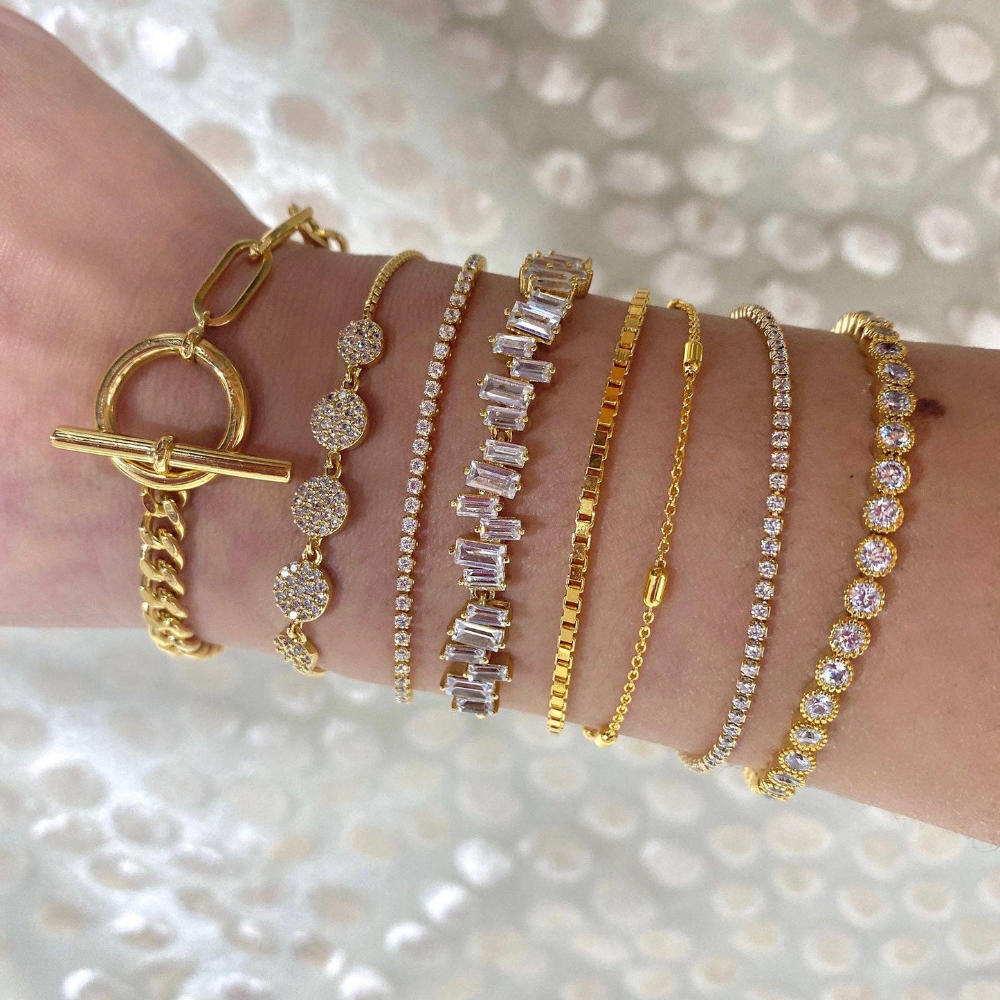 Endless Tennis Bracelet — 18K Gold Plated CZ, 6.5"