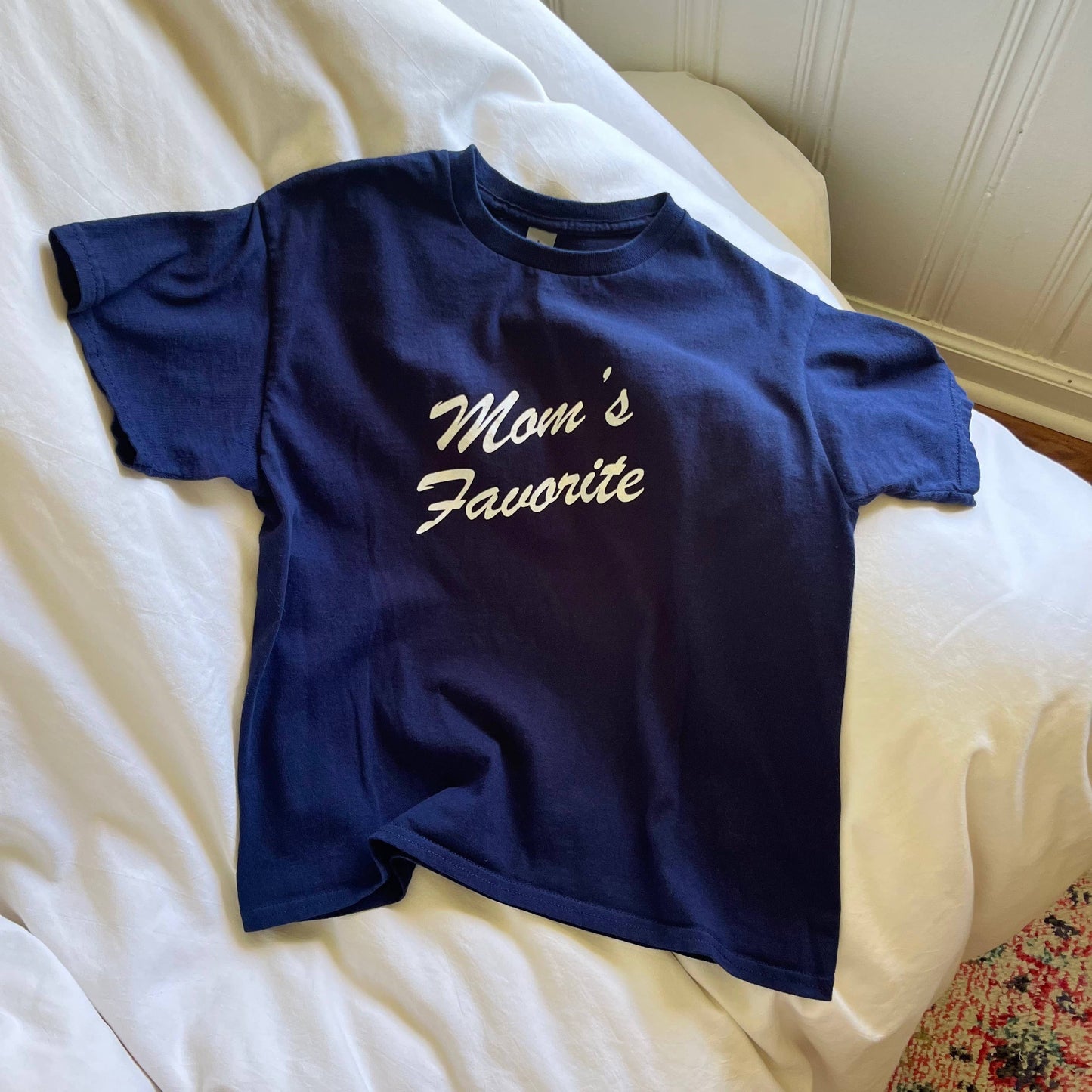 Sunday Violets Mom's Favorite Baby Tee | Navy