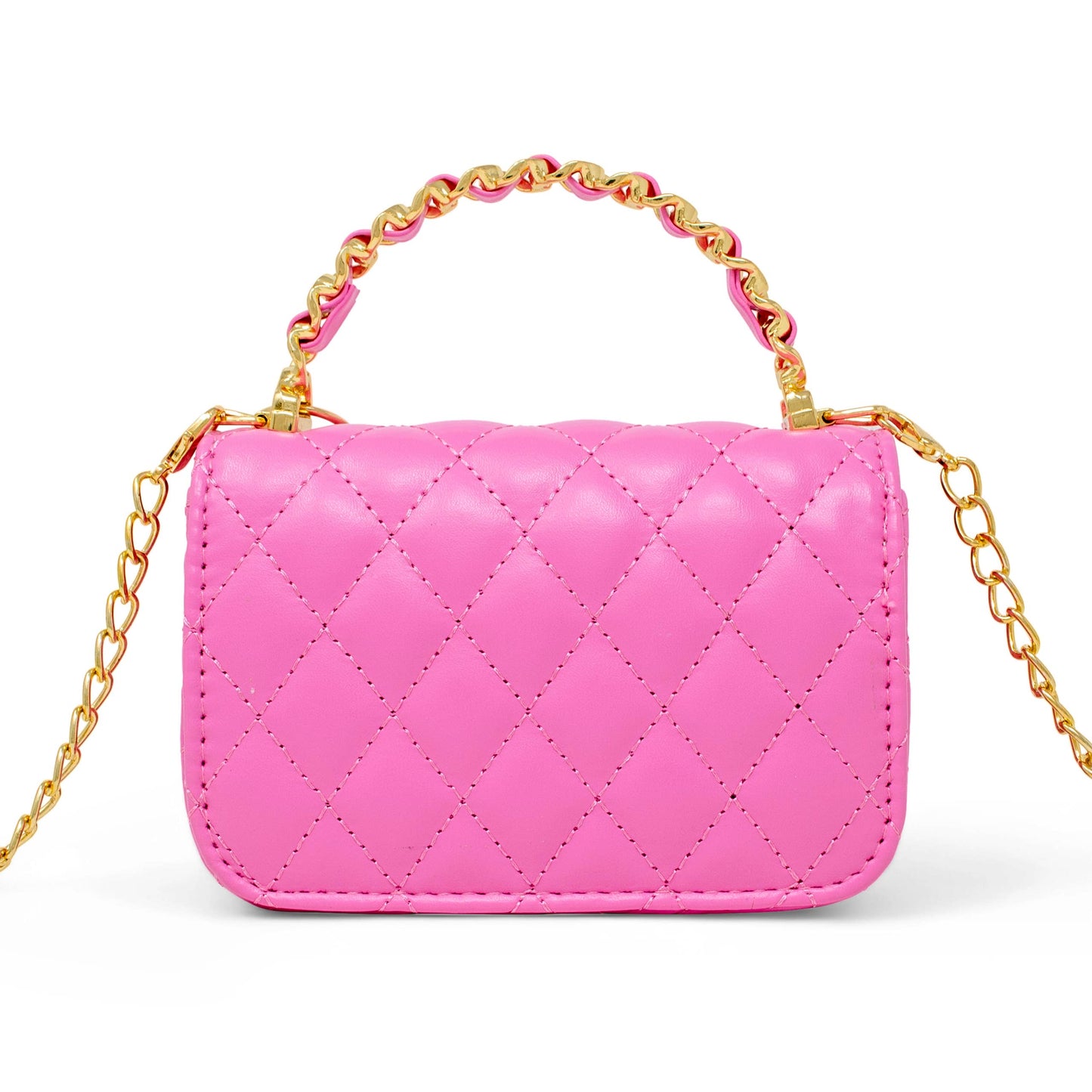 Classic Link Chain Top Handle Handbag | Hot Pink