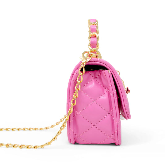 Classic Link Chain Top Handle Handbag | Hot Pink