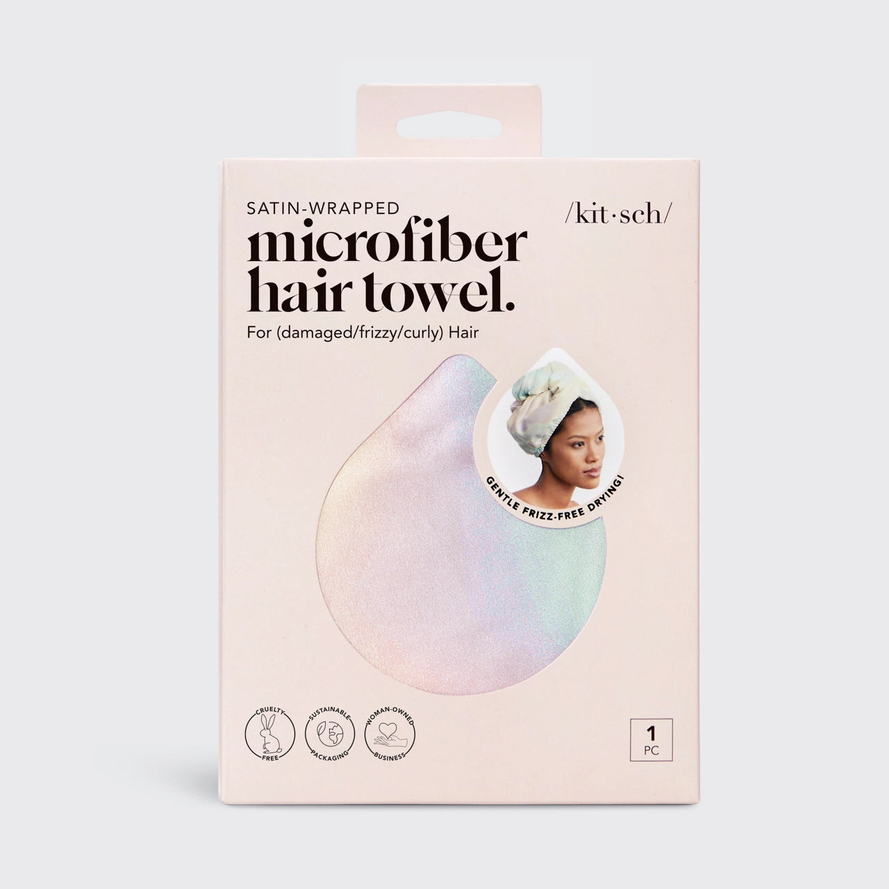 Kitsch Satin-Wrapped Microfiber Hair Towel - Aura
