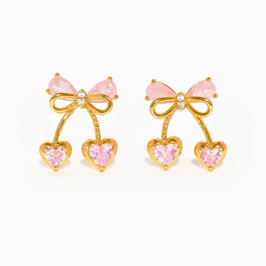 Girls Crew Cherry Pie Gold Earrings