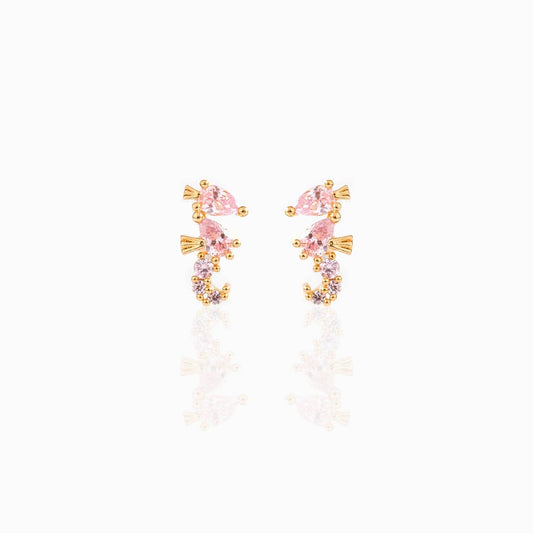 Girls Crew Sparkling Seahorse Gold Studs