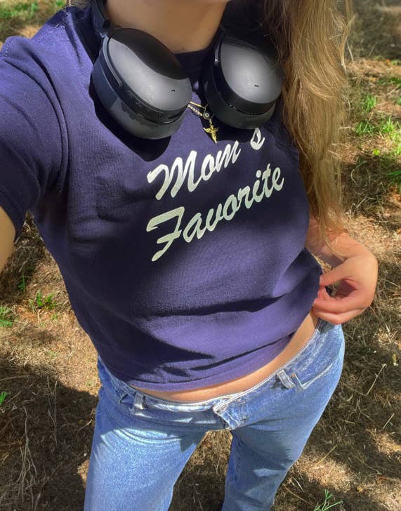 Sunday Violets Mom's Favorite Baby Tee | Navy