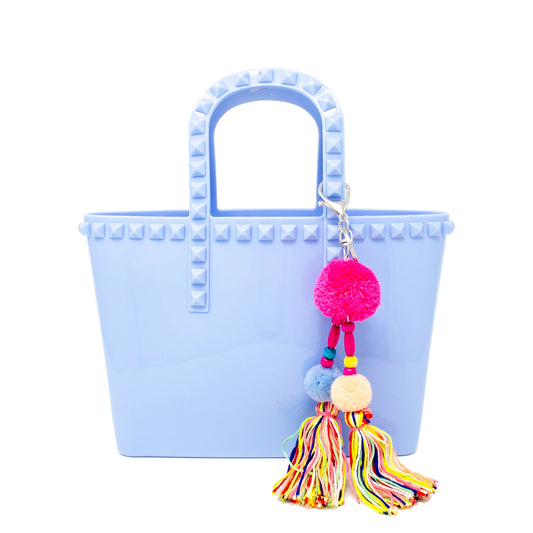 Jelly Stud Tote Bag - Baby Blue