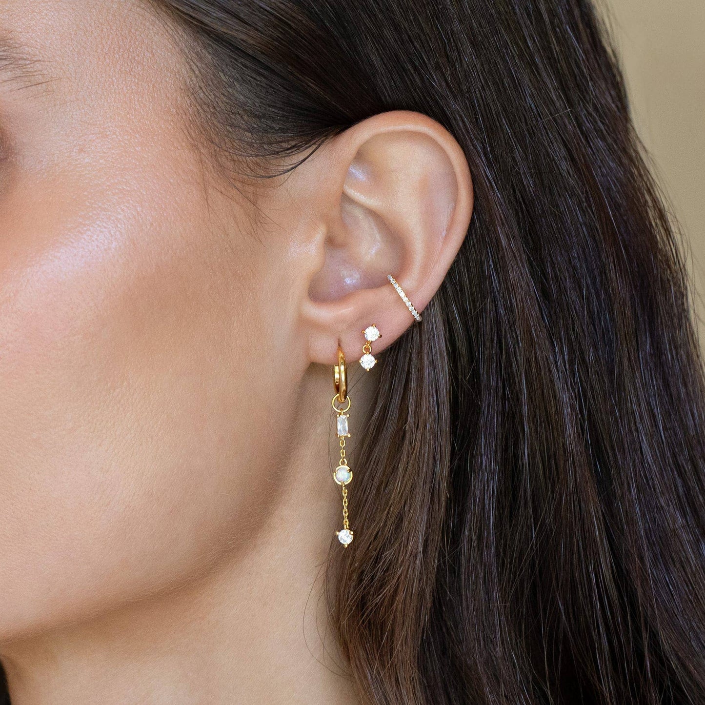 Crystal Dreams Earrings - Gold