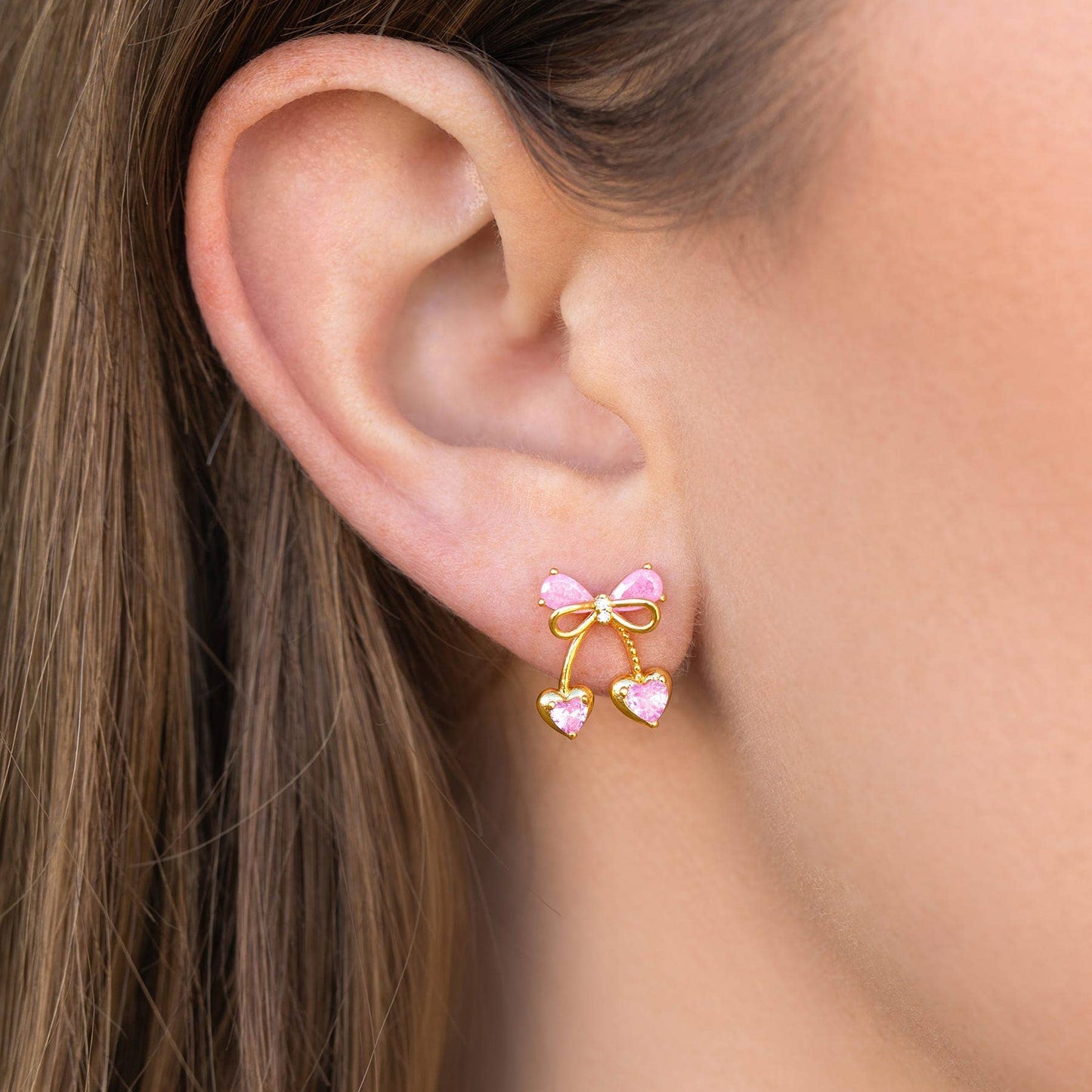 Girls Crew Cherry Pie Gold Earrings
