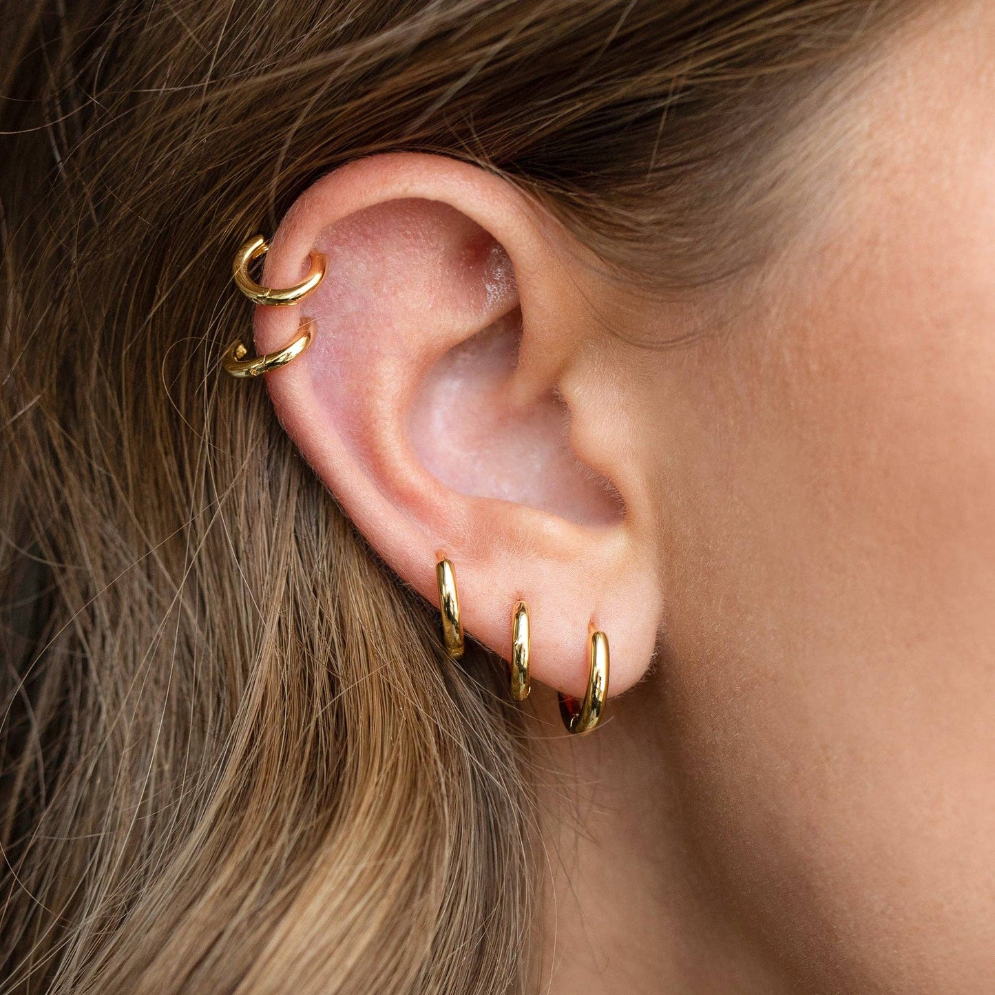 Angel City Hoop Set — 18K Gold Plated, 3 Pairs