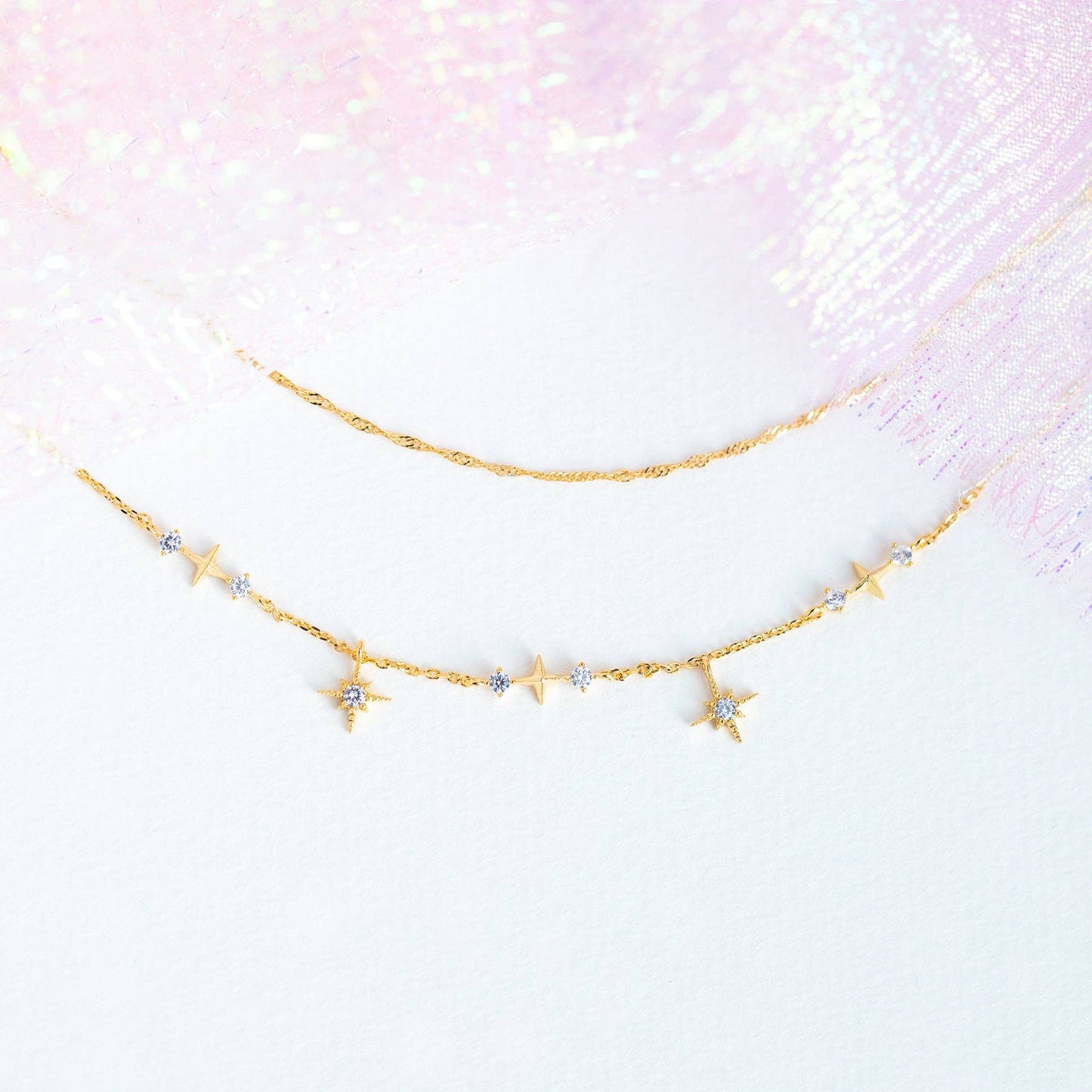 Girls Crew Wandering Stars Gold Necklace