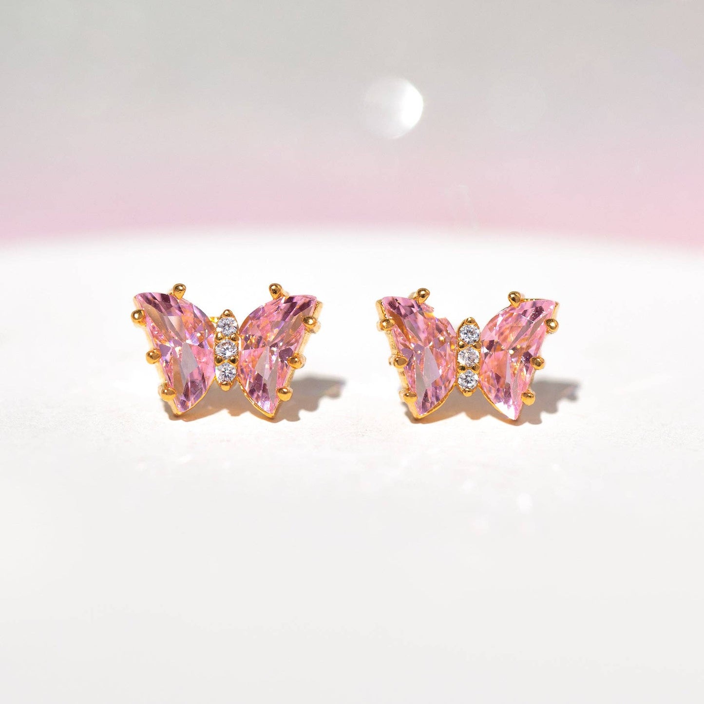 Girls Crew Flutter Love Gold Studs