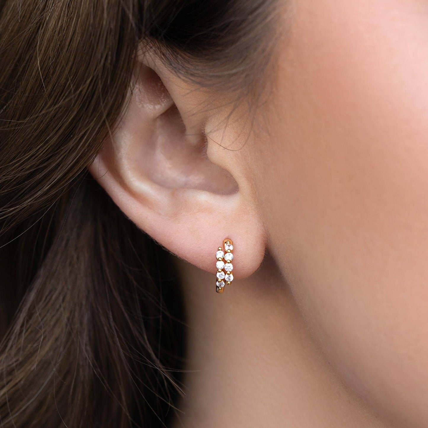 Girls Crew Mirrorball Gold Hoops
