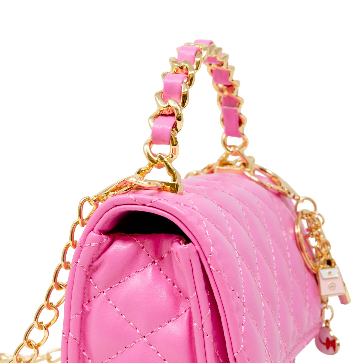 Classic Link Chain Top Handle Handbag | Hot Pink