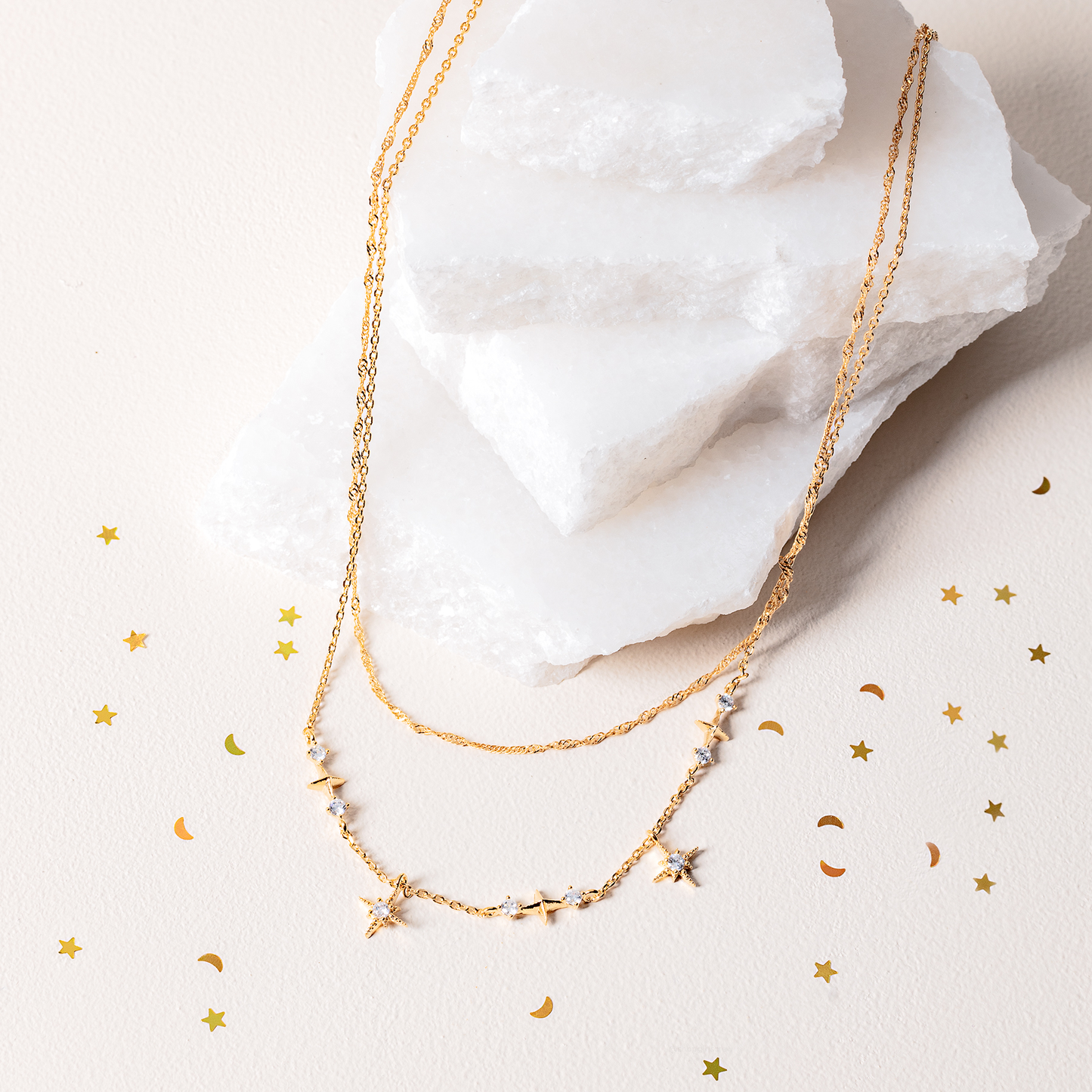 Girls Crew Wandering Stars Gold Necklace