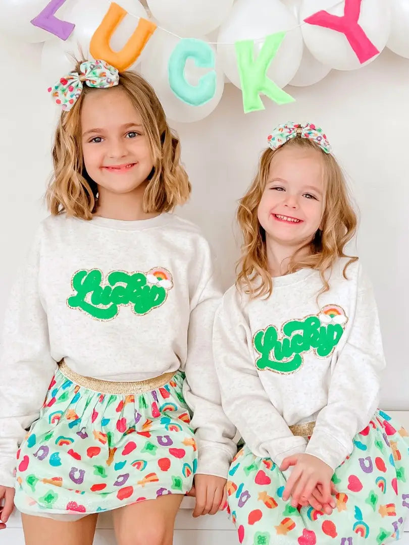 Lucky Script Patch St. Patrick's Day Sweatshirt