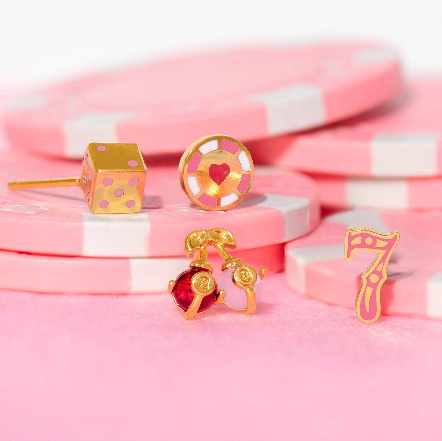 Girls Crew Feeling Lucky Gold Stud Set