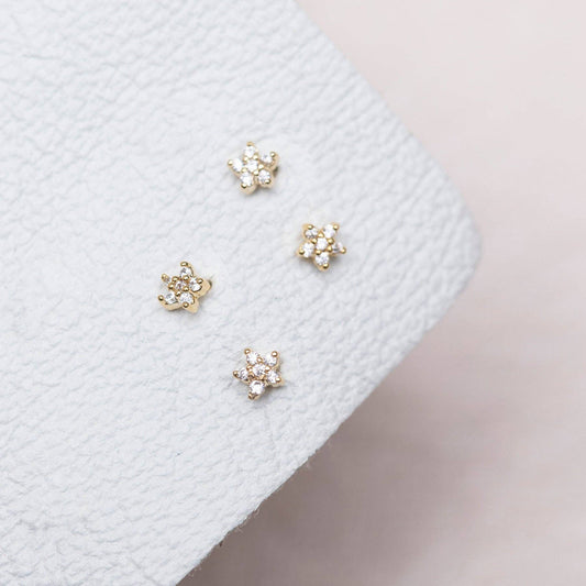 Girls Crew Teeny Tiny Star Rose Gold Studs