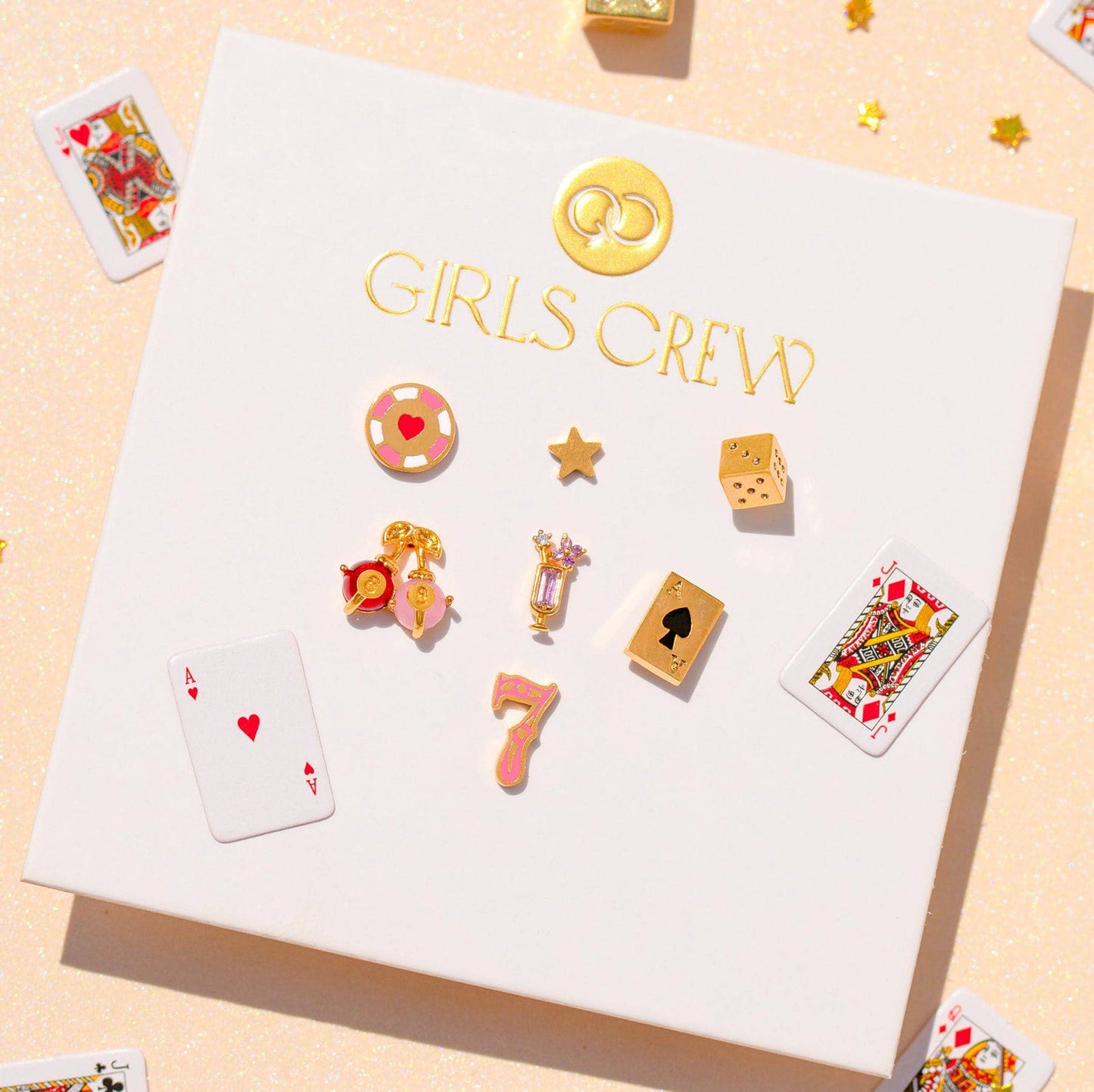 Girls Crew Feeling Lucky Gold Stud Set