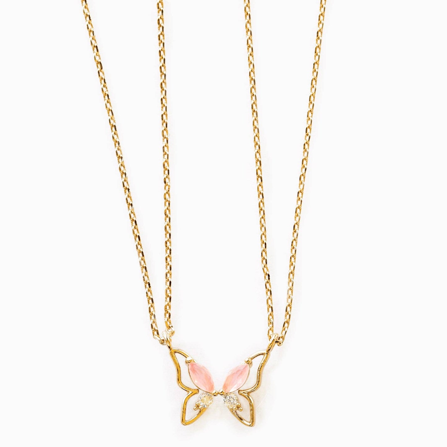 Butterfly Besties Necklace Set - Gold