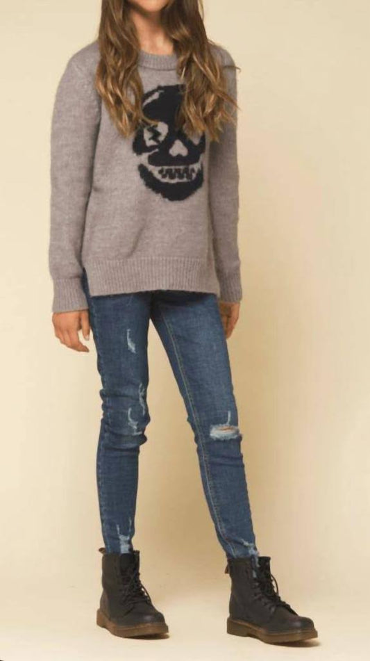 Vintage Havana Skull Grey Sweater