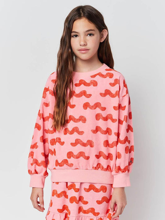 Bobo Choses – Frottee-Sweatshirt mit Wellenmuster