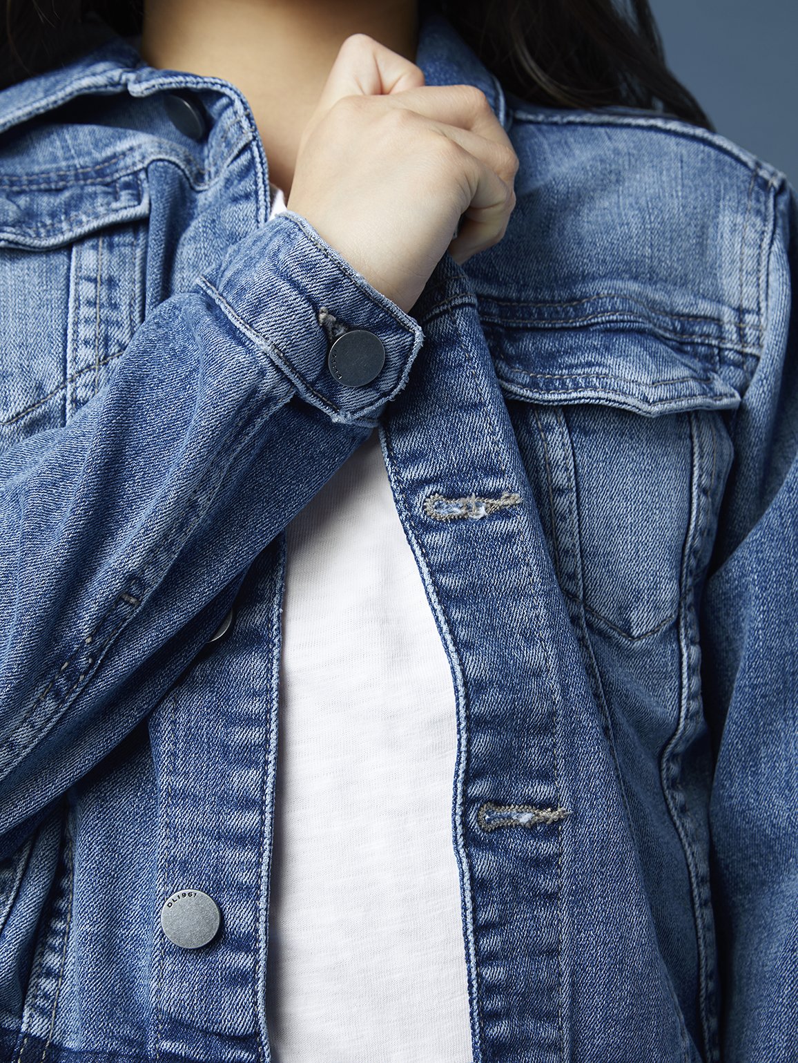 DL1961 Manning Jeansjacke im Used-Look