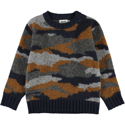 Molo Bello – Strickpullover mit Camouflage-Muster