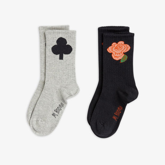 Mini Rodini – 2er-Pack Kindersocken mit Kleeblatt-Motiv