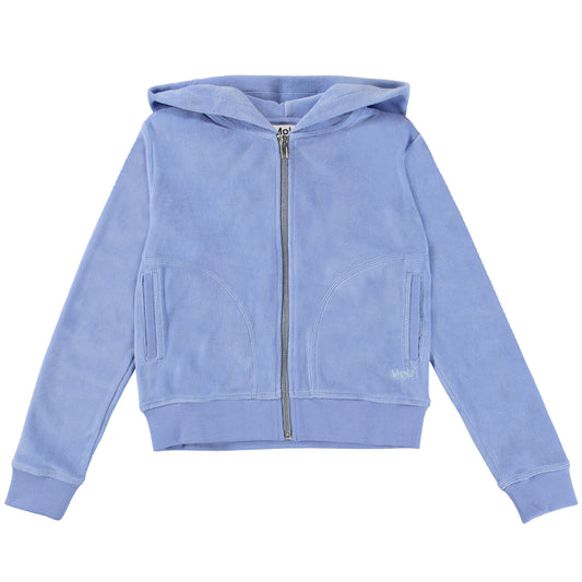 Molo Milla Velours-Kapuzenpullover mit Reißverschluss