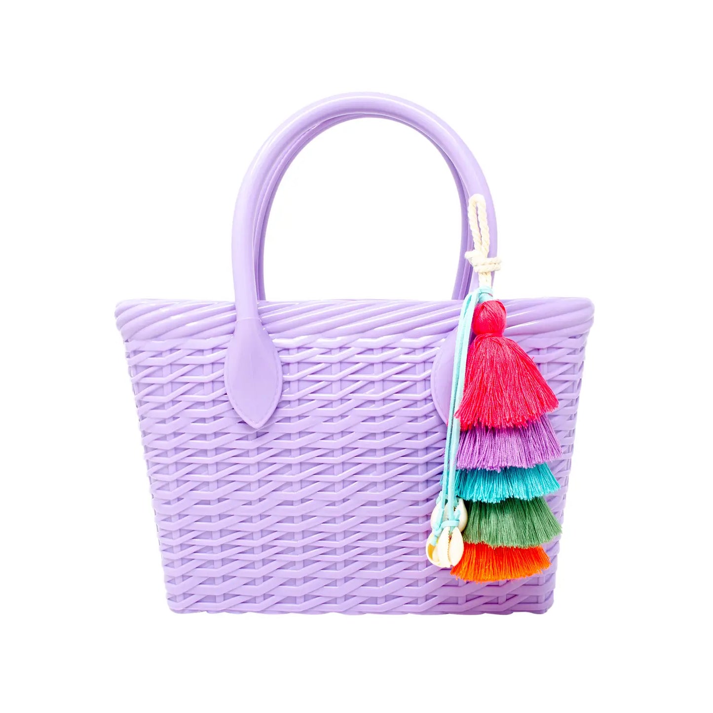 Jelly Basketweave Tote Bag - Lavender