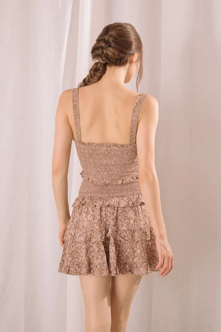 Storia Tiny Floral Print Ruffled Mini Skirt