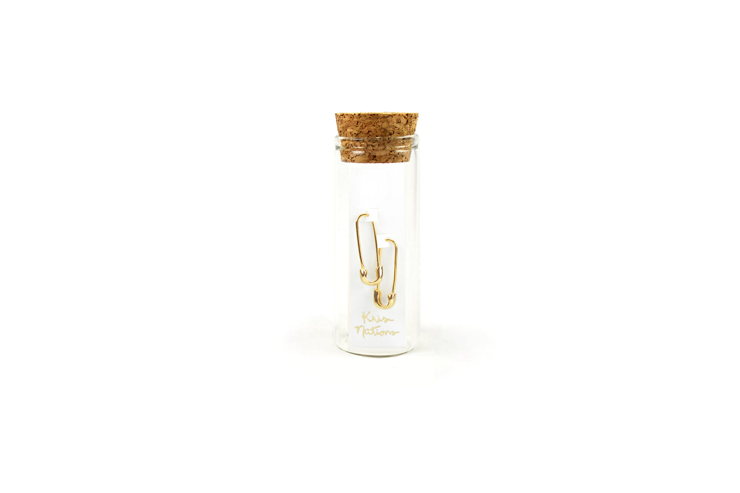 Kris Nations Safety Pin Hoop Earrings