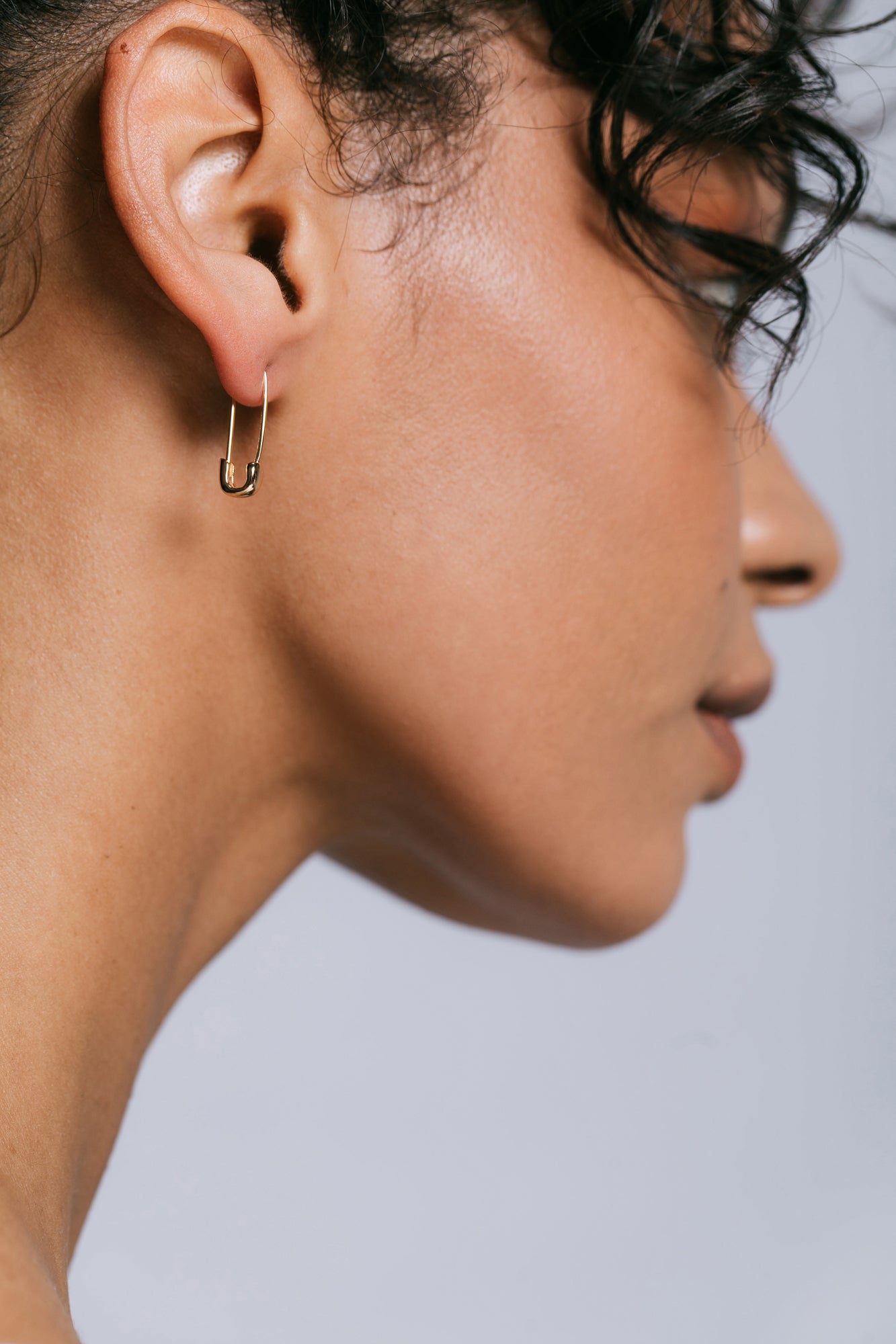 Kris Nations Safety Pin Hoop Earrings