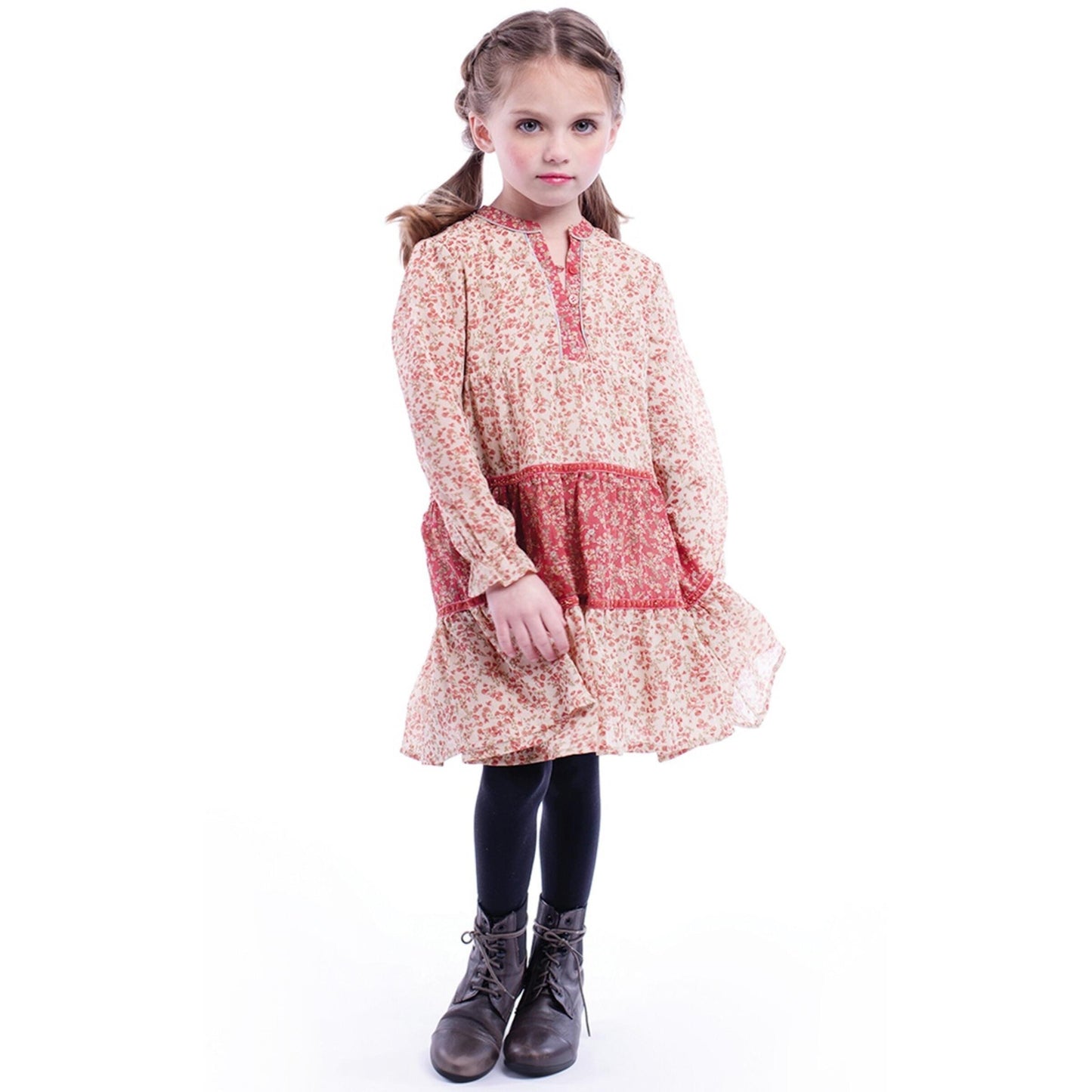 Imoga Stella Chiffon Patchwork Tiered Dress