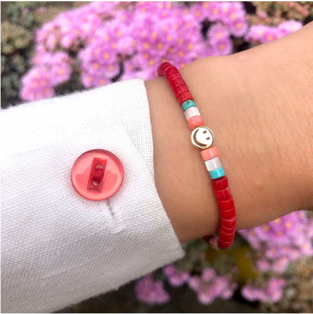Kris Nations Heishi Beaded Happy Bracelet