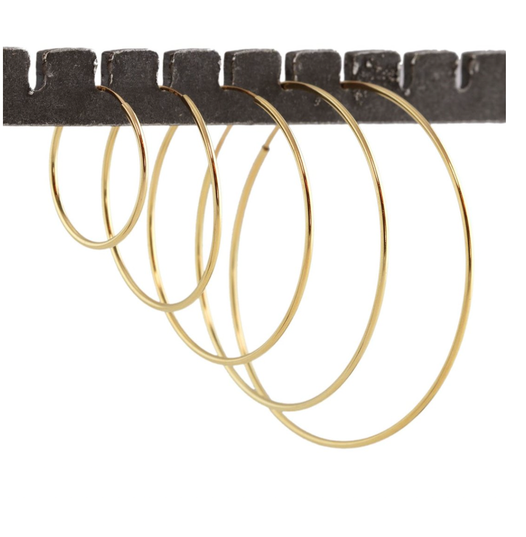 Kris Nations Featherweight Hoop Earrings - Gold-Filled