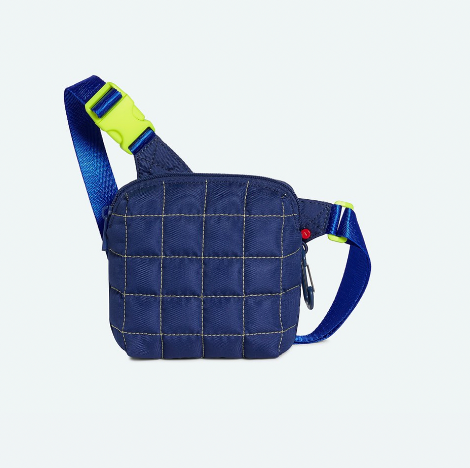 STATE Lorimer Kids Navy/Neon Quilted Fanny Pack
