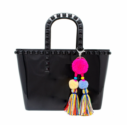 Tote Bag mit Nieten - Schwarz