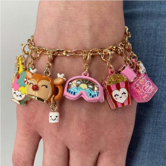 Charm-Anhänger für Nagellack mit goldenem Glitzer