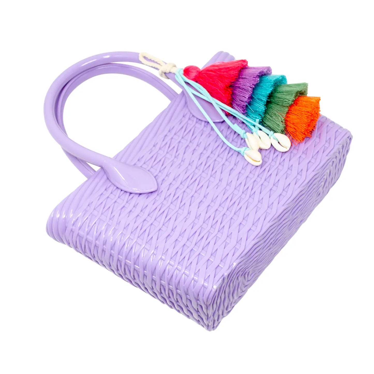 Jelly Basketweave Tote Bag - Lavender