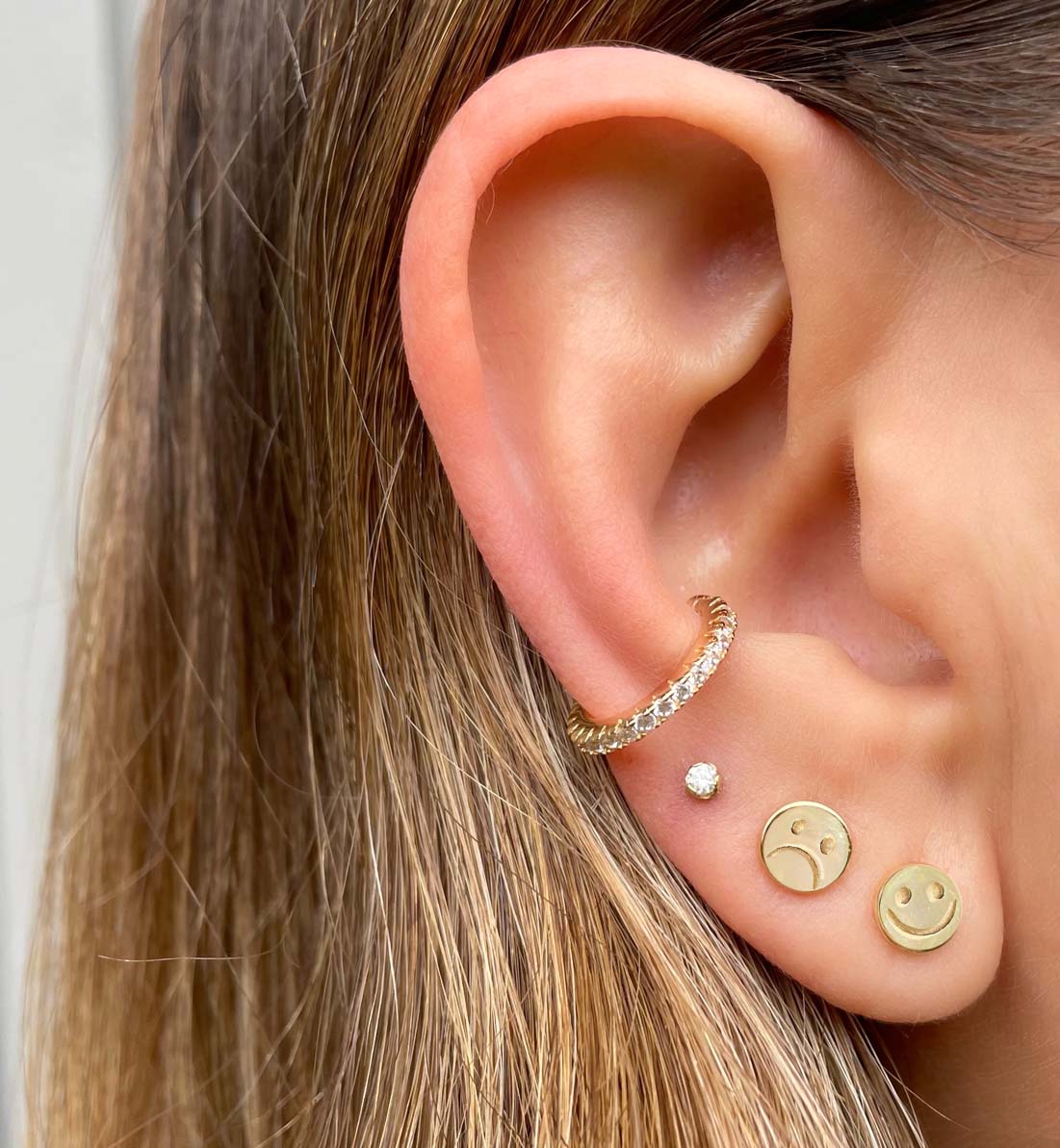 Kris Nations Round Crystal Ear Cuff