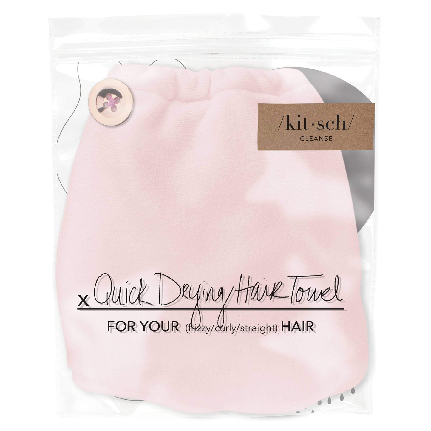 Kitsch Microfiber Hair Towel - Blush