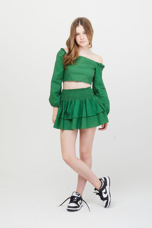 Theme NYC Zoe Top | Holiday Green