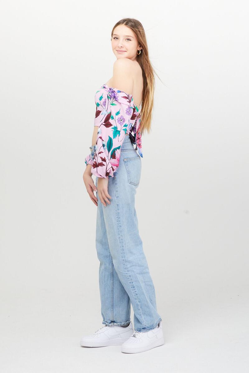 Thema NYC Zoe Top | Rosa Blumen