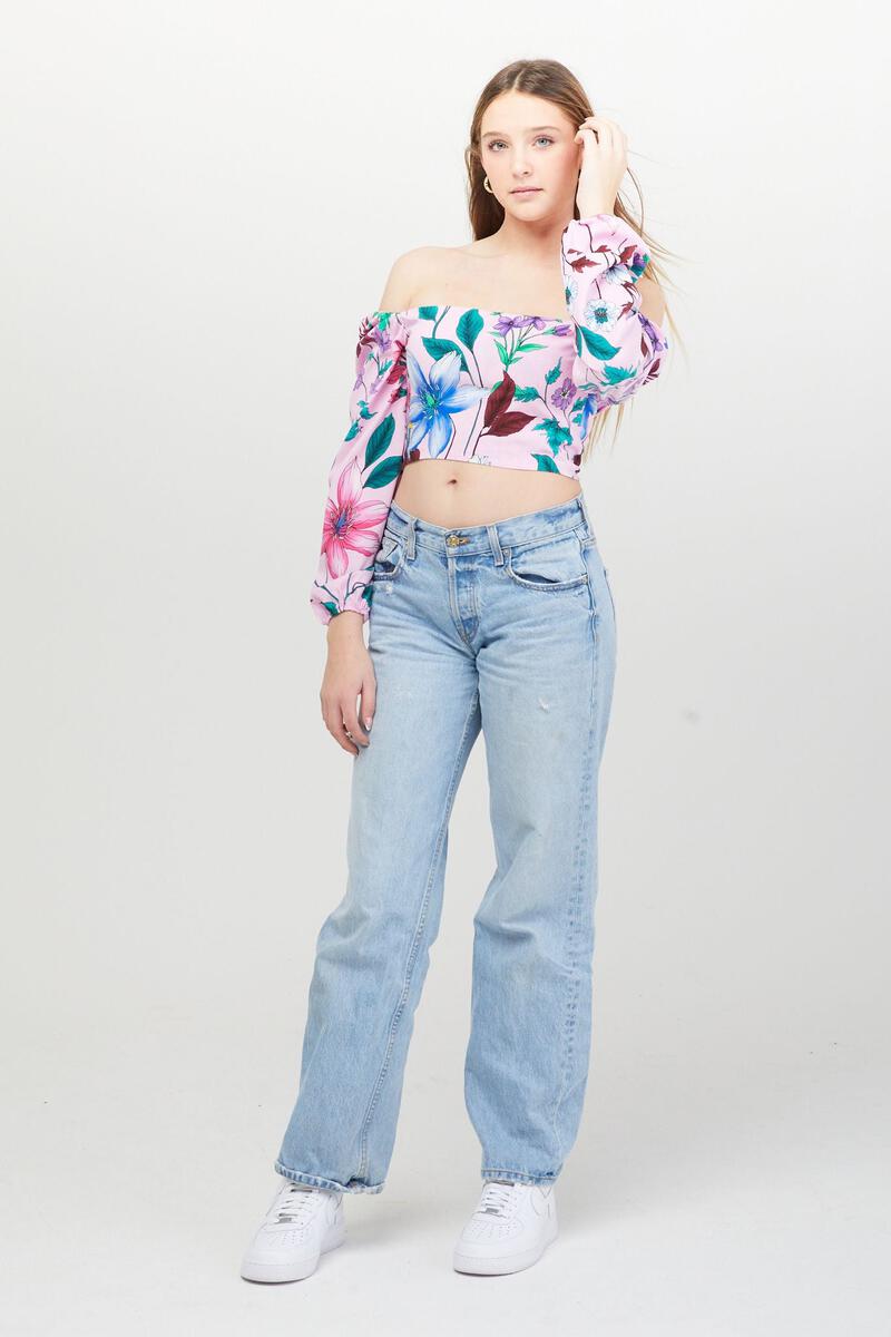 Thema NYC Zoe Top | Rosa Blumen