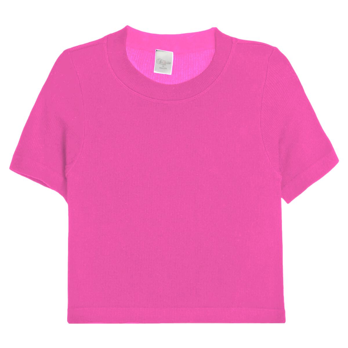 Geripptes T-Shirt Suzette für Mädchen | Azaleenrosa