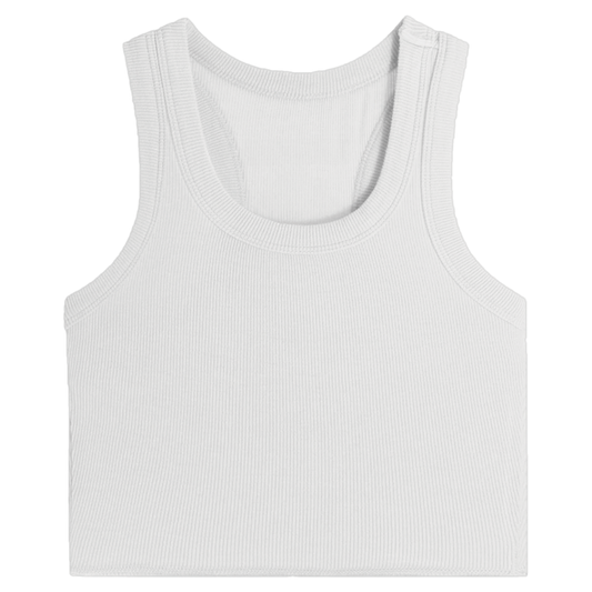 Suzette Girls Ribbed Tank Top  | White