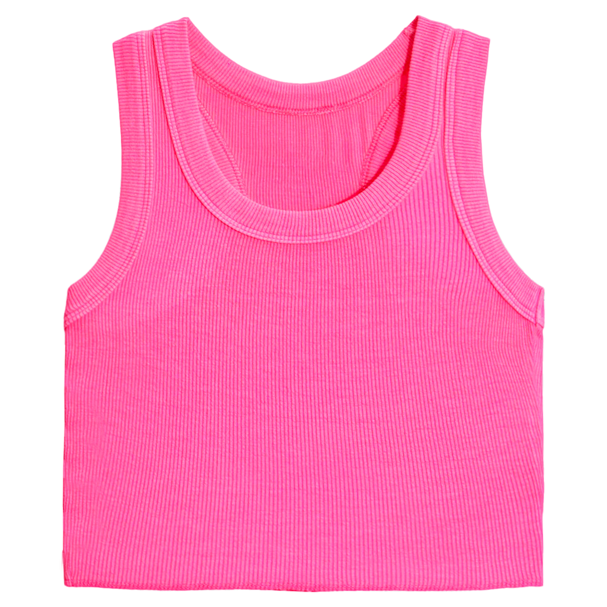 Suzette Girls Ribbed Tank Top  | Azalea Pink