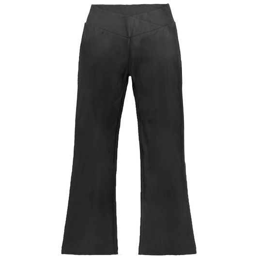 Suzette High Waisted Crossover Flare Legging | Black