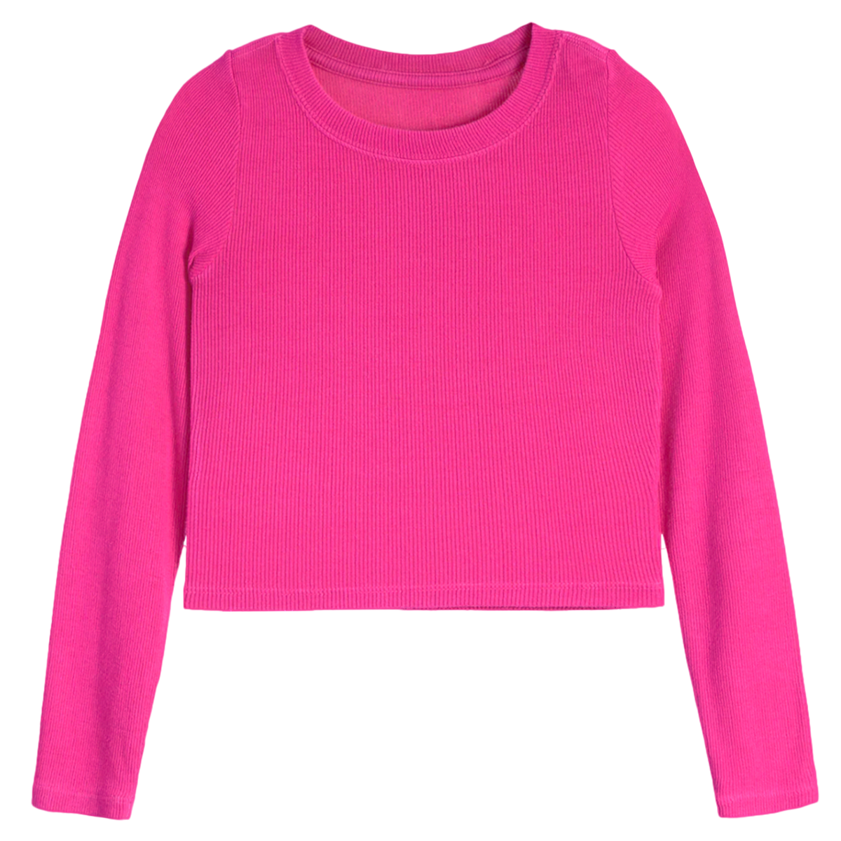 Suzette Girls LS  Ribbed Tee | Fuchsia