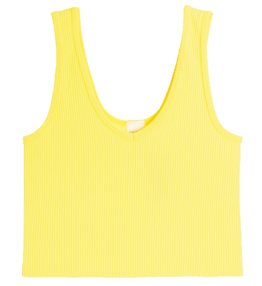 Geripptes Tanktop mit V-Ausschnitt für Mädchen Suzette | Kobalt